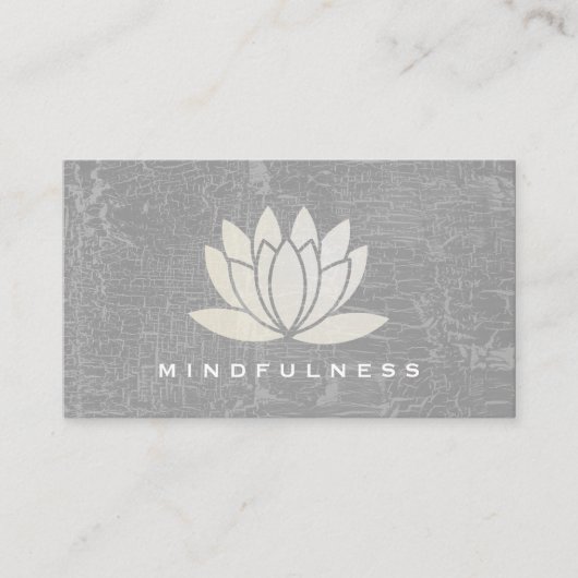 Moderne Lotusbloem Marmergrijs Visitekaartje (Voorkant)