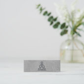 Moderne Lotusbloem Marmergrijs | Yogaleraar Mini Visitekaartje (Staand voorkant)