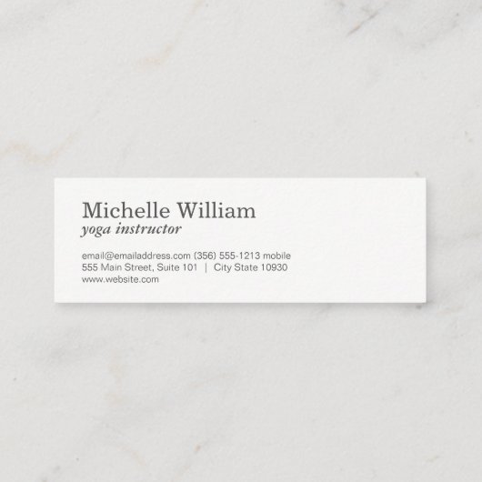 Moderne Lotusbloem Marmergrijs | Yogaleraar Mini Visitekaartje (Achterkant)