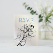 Moderne Love Birds Rustic Country Wedding RSVP Uitnodiging Briefkaart (Staand voorkant)