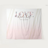 Moderne LOVE Blush Roze Selfie Achtergrond Trouwfe Wandkleed (Voorkant (horizontaal))