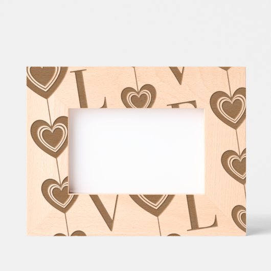 Moderne "LOVE" en Hearts Strings Art Gegraveerde Lijstjes (Voorkant)