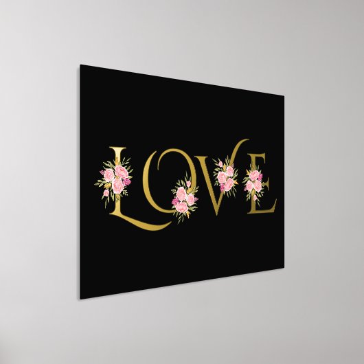 Moderne "Love" en roze roze roze roze roze bouquet Folie Afdrukken (Laagn)