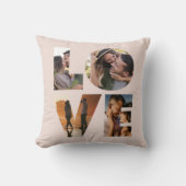 Moderne LOVE Fotocollage Uitknip Valentijnsdag Kussen (Voorkant)