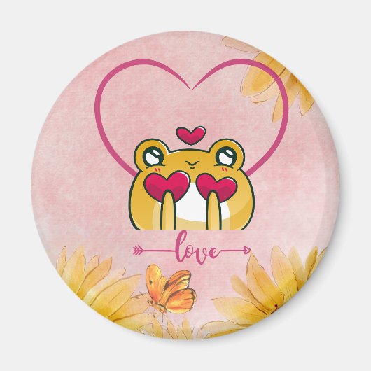 Moderne Love Froggy Magnet om je liefde te uiten (Voorkant)