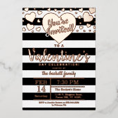 Moderne Love Hearts Valentijnsdag Party Real Folie Uitnodiging (Voorkant)