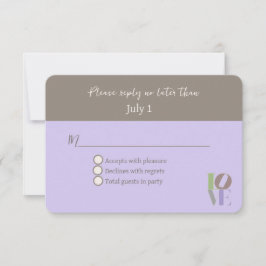 Moderne LOVE Huwelijks RSVP Kaart