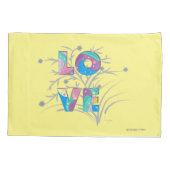 Moderne LOVE met Lila Cute Pillow-Hoesje Flowers Kussensloop (Achterkant)