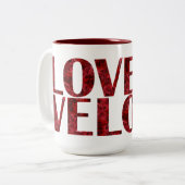 Moderne LOVE Mok met Red Roses typografie (Voorkant links)