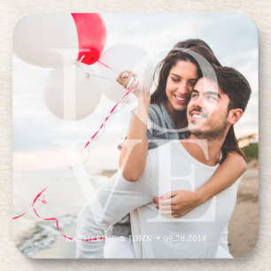 Moderne "LOVE" overlay-foto Bier Onderzetter