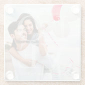 Moderne "LOVE" overlay-foto Glazen Onderzetter (Achterkant)