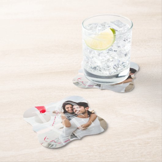 Moderne "LOVE" overlay-foto Kartonnen Onderzetters (Insitu)