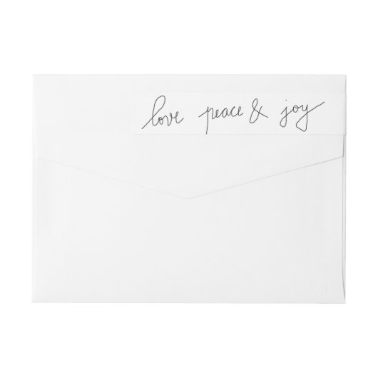 Moderne Love Peace and Joy Holiday Script (Achterkant)