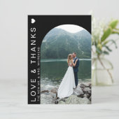 Moderne Love Photo Collage Black Bedankkaart (Staand voorkant)