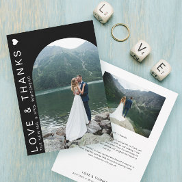 Moderne Love Photo Collage Black Bedankkaart