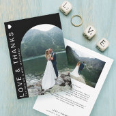 Moderne Love Photo Collage Black Bedankkaart