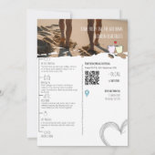 Moderne Love Story Tijdlijn Geïllustreerde bruilof Kaart (Achterkant)