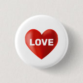 Moderne LOVE-tekst en -hart Ronde Button 3,2 Cm (Voorkant)