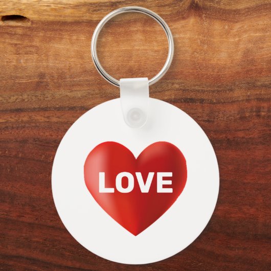 Moderne LOVE-tekst en -hart Sleutelhanger (Voorkant)