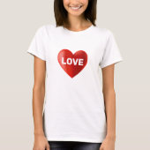 Moderne LOVE-tekst en -hart T-shirt (Voorkant)
