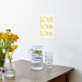 Moderne LOVE typografie met rood hartje wit goud Folie Afdrukken (Laag (Keuken))