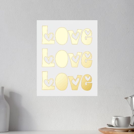 Moderne LOVE typografie met rood hartje wit goud Folie Afdrukken (Insitu (Counter 2))