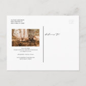 Moderne Love Typography Overlay Photo Save the Dat Aankondigingskaart (Achterkant)