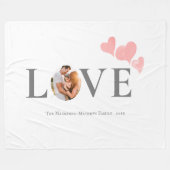 Moderne Love Waterverf Hearts Valentijnsdag Foto Fleece Deken (Voorkant (Horizontaal))