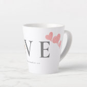 Moderne Love Waterverf Hearts Valentijnsdag Foto Latte Mok (Rechterhoek)