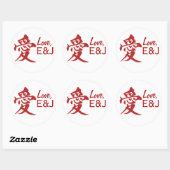 Moderne 'Love' Wedding Ronde Sticker (Vel)