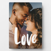 Moderne Love Wedding Simple Calligraphy Family Fotoplaat (voorkant)