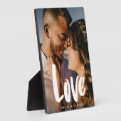 Moderne Love Wedding Simple Calligraphy Family Fotoplaat (Zijkant)