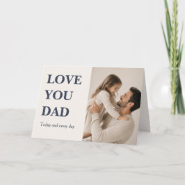 Moderne 'Love You Dad' fotokaart voor Vaderdag Kaart