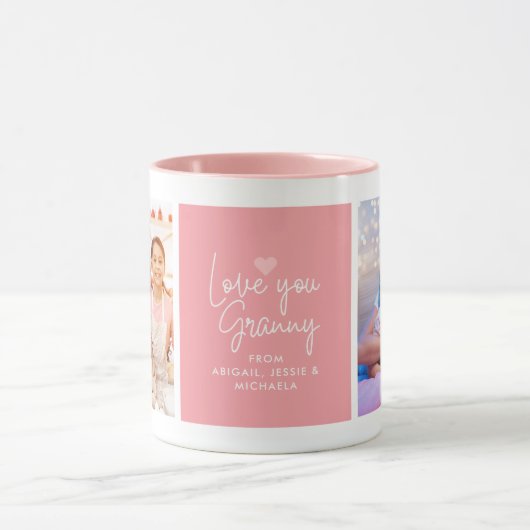 Moderne "Love you Granny" 2-foto Mok (Midden)