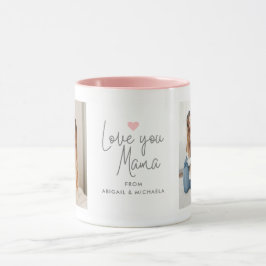 Moderne "Love you Mama" 2-Foto Mok