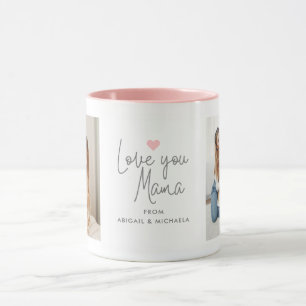 Moderne "Love you Mama" 2-Foto Mok