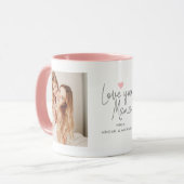 Moderne "Love you Mama" 2-Foto Mok (Voorkant links)