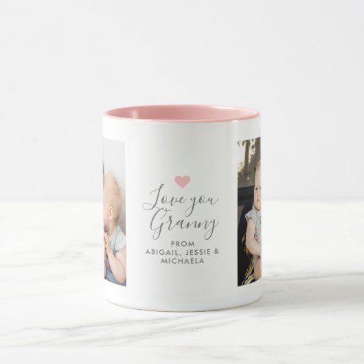 Moderne "Love you Oma" 2-foto Mok (Midden)