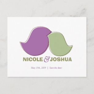 Moderne Lovebirds, Save the Date briefkaart