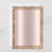 Moderne Lovertjes Frame Roze Goud Sweet 16 Kaart (Achterkant)
