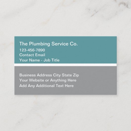 Moderne low-key loodgietersservice visitekaartje (Voorkant)