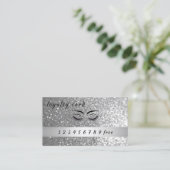 Moderne loyaliteitskaart glitter wimpers en wenkbr klantenkaartje (Staand voorkant)