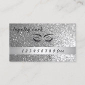 Moderne loyaliteitskaart glitter wimpers en wenkbr klantenkaartje (Voorkant)