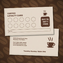 Moderne Loyalty Card voor Koffiezaak Visitekaartje