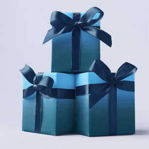 Moderne lucht en oceaan blauw ombre cadeaupapier