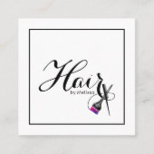 Moderne lucht op naam QR Code Social Media White Vierkante Visitekaartje (Voorkant)