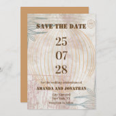 Moderne luchtballonbruiloft Save the Date Kaart (Voorkant / Achterkant)