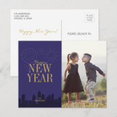 Moderne luchtfoto Nieuwjaarsfoto ansichtkaart Feestdagenkaart (Voorkant / Achterkant)