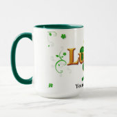 Moderne Lucky Green Patterned Shamrock Mok (Links)