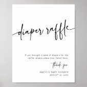 Moderne luier loterij teken neutraal minimaal eenv poster (Voorkant)